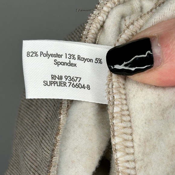 STYLUS‎ Womens XXL Beige Camel Heather High Rise Wide Leg Sweatpants Fleece NWT - Picture 7 of 11